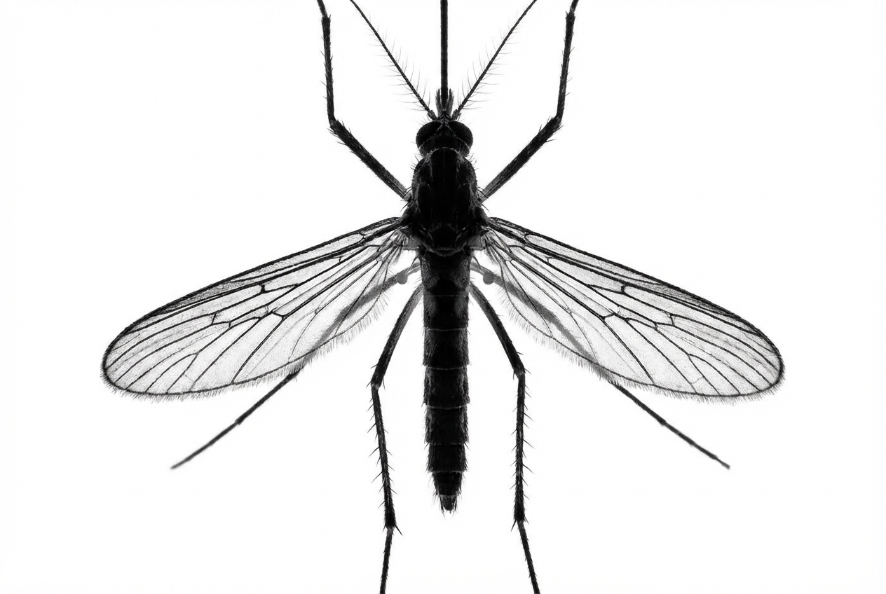 Moustiques en Crète : comment éviter les piqûres ? Moustique en gros plan sur fond blanc